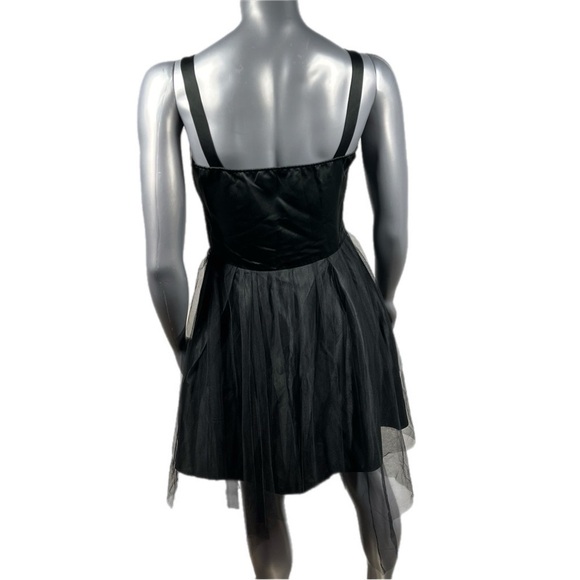 Dressfo | Black Corset Tulle Skirt Dress Goth Punk Formal Dress - Picture 7 of 13